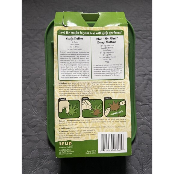 Stonerware Silicone Marijuana Leaf Baking Pan 6 Pc Goodies KitchenGnu Bakeware - Picture 2 of 12